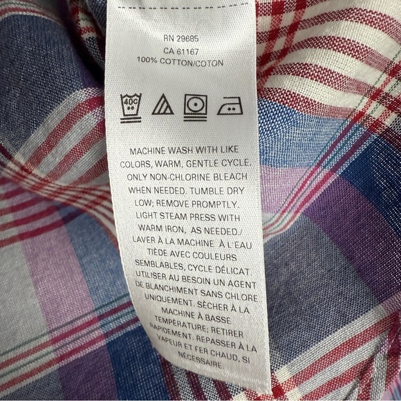 Pendleton 100% Cotton Plaid Button Down Up Shirt Blouse Large - Picture 6 of 6